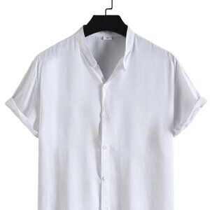 Casual White Men's Collared Shirt